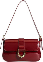 ACUYE Shoulder Bag for Women, Y2K Hobo Bags for Women Red Purse Crescent Bag with Adjustable Strap Y2K Crescent Purse Dark Red Clutch Bag Red Handbag